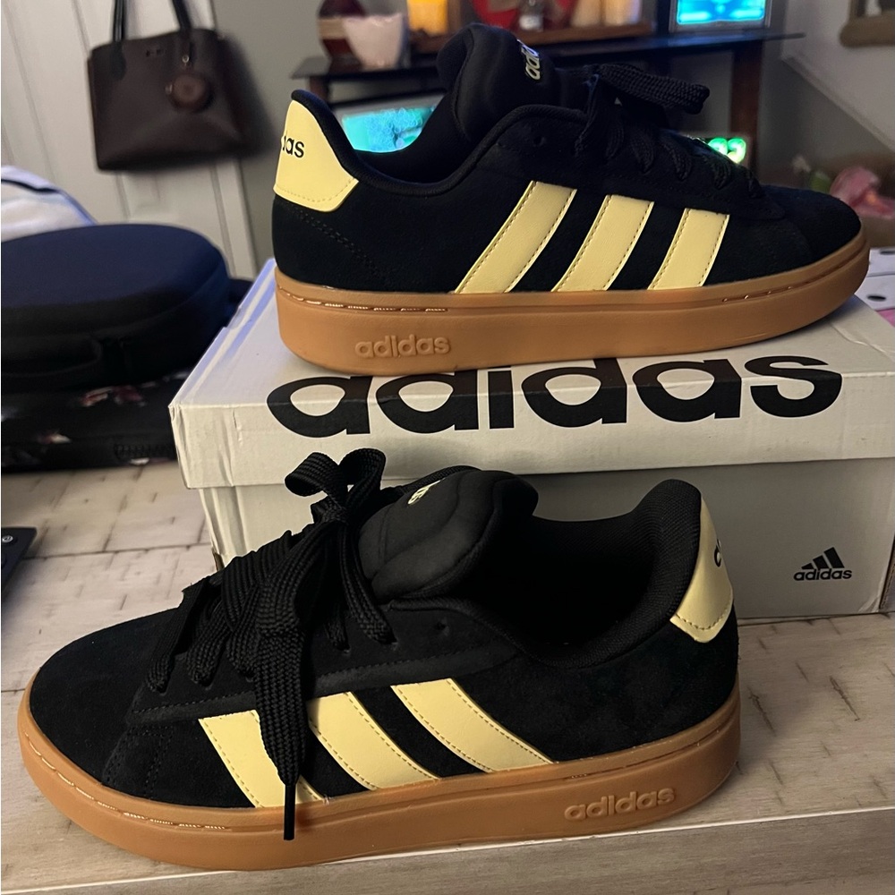 Adidas Black and Yellow Sneakers
